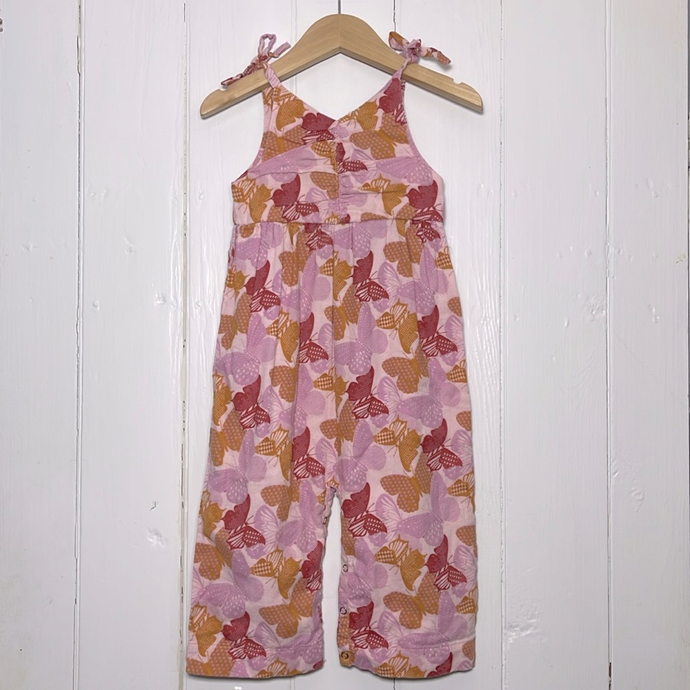 KATE QUINN EUC 100% Organic Cotton Butterfly Pattern Jumpsuit